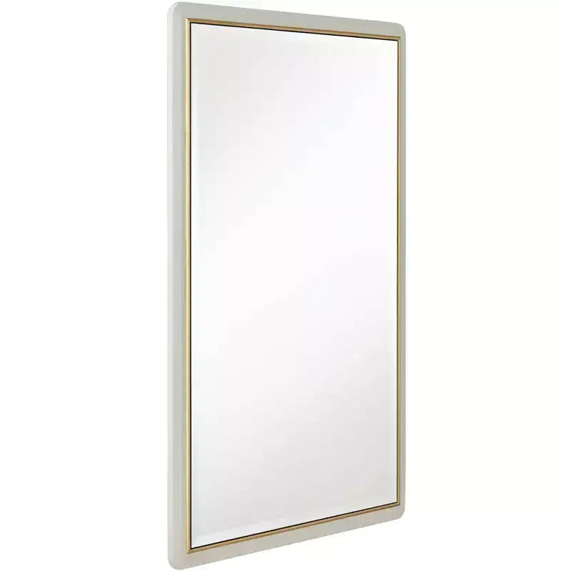 Noble Park Rodgers Miroir mural de courtoisie rectangulaire en verre biseauté moderne, cadre doré mat beige, 71 cm de large pour salle de bain, chambre, maison