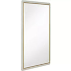 Noble Park Rodgers Miroir mural de courtoisie rectangulaire en verre biseauté moderne, cadre doré mat beige, 71 cm de large pour salle de bain, chambre, maison