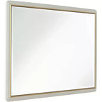 Noble Park Rodgers Miroir mural de courtoisie rectangulaire en verre biseauté moderne, cadre doré mat beige, 71 cm de large pour salle de bain, chambre, maison