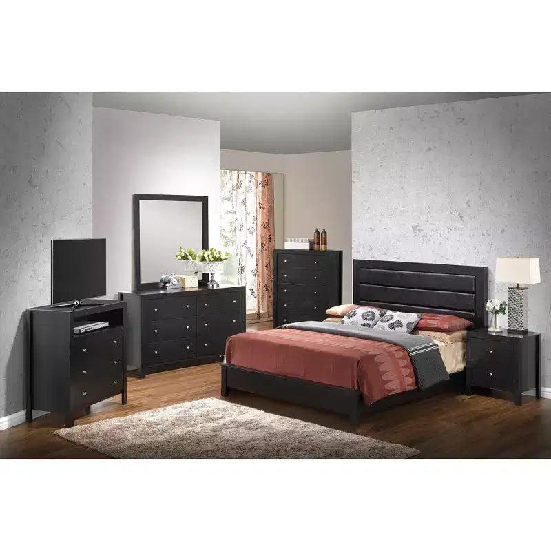 Lit rembourré Passion Furniture Burlington avec panneaux pleins