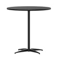 Emma and Oliver 30 Round Wood Cocktail Table with 30 and 42 Columns