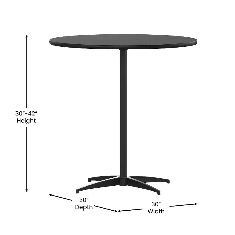 Table basse ronde en bois Emma et Oliver de 30 po avec colonnes de 30 et 42 po