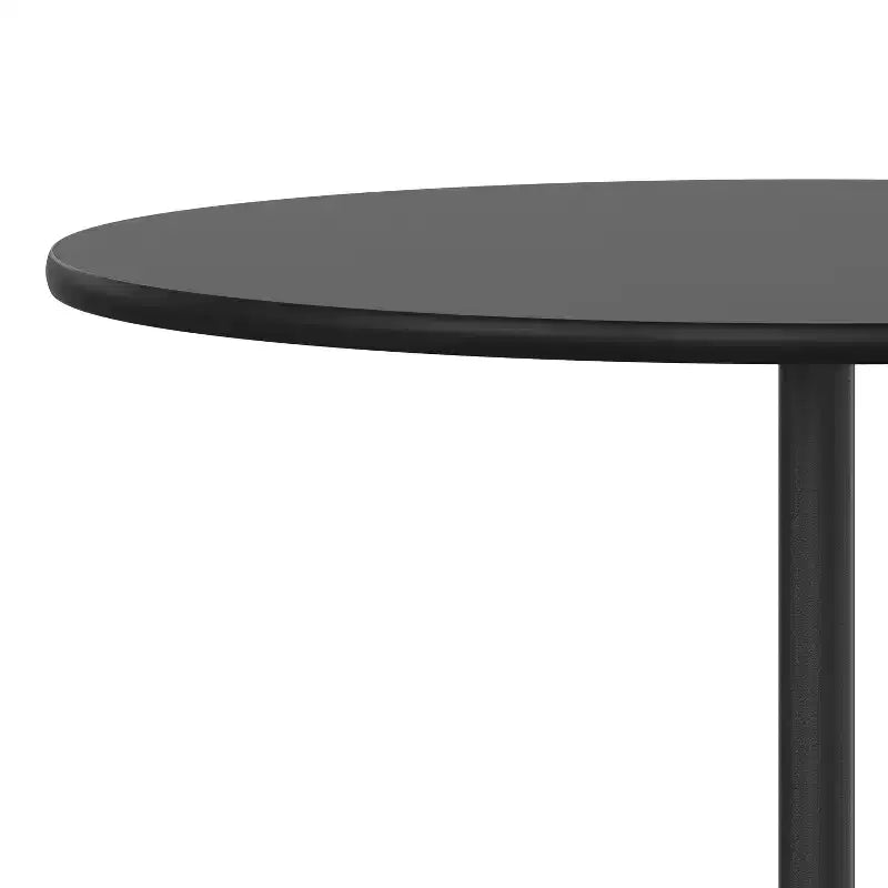 Table basse ronde en bois Emma et Oliver de 30 po avec colonnes de 30 et 42 po