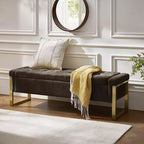 Banc de rangement Octavio 55.3 avec dessus à charnière rembourré moderne et pieds en métal|ART OF LIVING DESIGNS