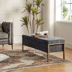 Banc de rangement Octavio 55.3 avec dessus à charnière rembourré moderne et pieds en métal|ART OF LIVING DESIGNS