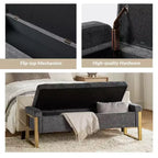 Banc de rangement Octavio 55.3 avec dessus à charnière rembourré moderne et pieds en métal|ART OF LIVING DESIGNS