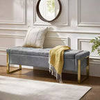 Banc de rangement Octavio 55.3 avec dessus à charnière rembourré moderne et pieds en métal|ART OF LIVING DESIGNS