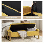 Banc de rangement Octavio 55.3 avec dessus à charnière rembourré moderne et pieds en métal|ART OF LIVING DESIGNS