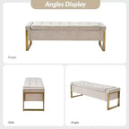 Banc de rangement Octavio 55.3 avec dessus à charnière rembourré moderne et pieds en métal|ART OF LIVING DESIGNS