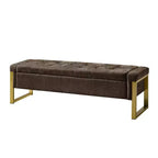Banc de rangement Octavio 55.3 avec dessus à charnière rembourré moderne et pieds en métal|ART OF LIVING DESIGNS