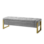 Banc de rangement Octavio 55.3 avec dessus à charnière rembourré moderne et pieds en métal|ART OF LIVING DESIGNS