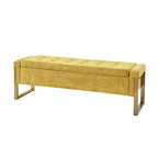Banc de rangement Octavio 55.3 avec dessus à charnière rembourré moderne et pieds en métal|ART OF LIVING DESIGNS