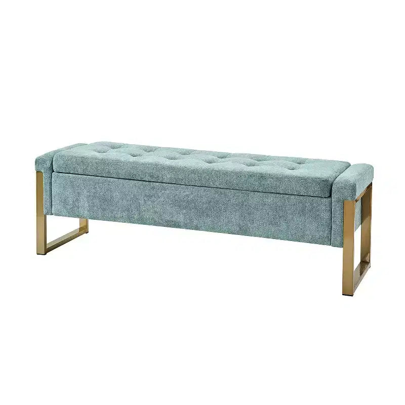 Banc de rangement Octavio 55.3 avec dessus à charnière rembourré moderne et pieds en métal|ART OF LIVING DESIGNS