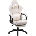 Chaise de jeu réglable avec support lombaire massant et repose-pieds rétractable - Dowinx