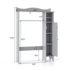 Meuble de rangement pour WC Costway avec porte-rouleau de papier toilette et étagères réglables Gris/Blanc