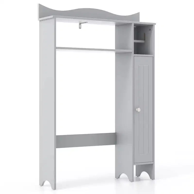 Meuble de rangement pour WC Costway avec porte-rouleau de papier toilette et étagères réglables Gris/Blanc