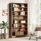 Meuble à chaussures autoportant en bois à 9 niveaux Lantine 70,8''