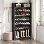 Meuble à chaussures autoportant en bois à 9 niveaux Lantine 70,8''