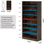Meuble à chaussures autoportant en bois à 9 niveaux Lantine 70,8''