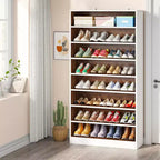 Meuble à chaussures autoportant en bois à 9 niveaux Lantine 70,8''