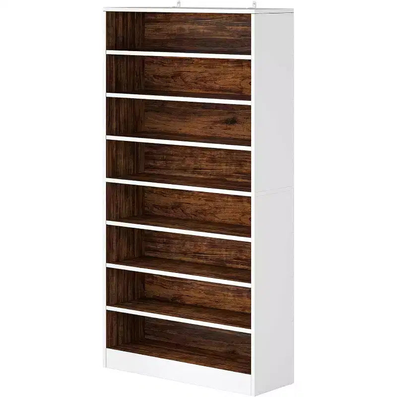 Meuble à chaussures autoportant en bois à 9 niveaux Lantine 70,8''