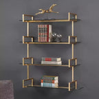 Étagère murale Auley 31 1/2 po, 4 tablettes, finition feuille d'or antique, par Uttermost