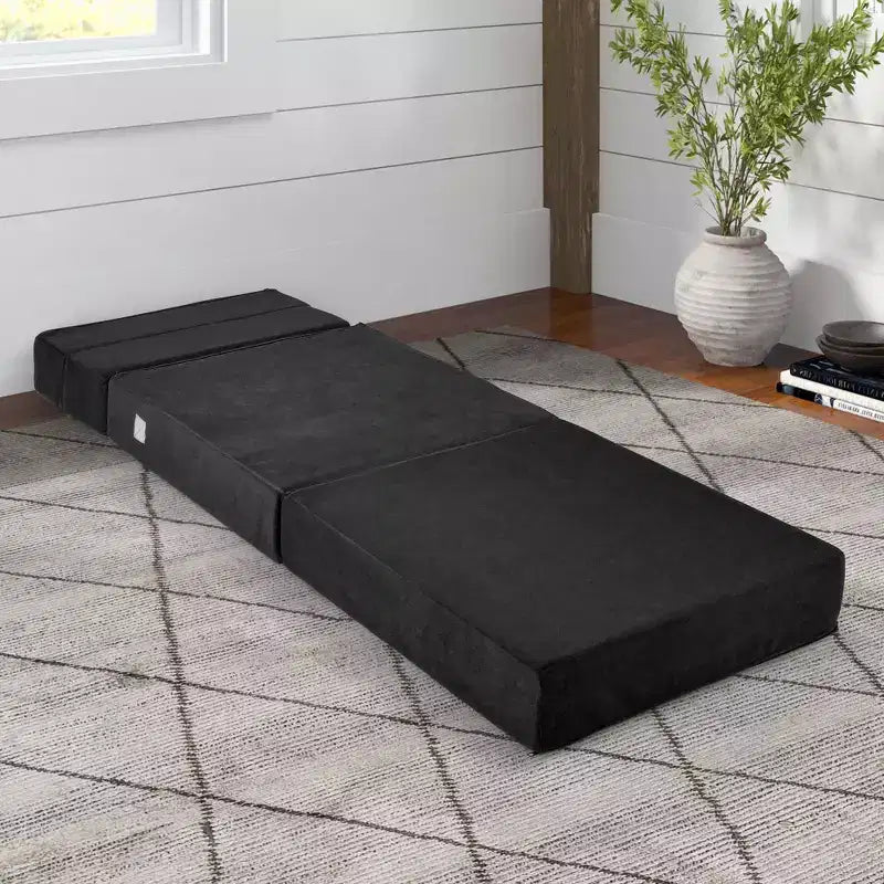 Costway Chaise Pliante Triple Basculante Lit de Repos Convertible Canapé-Lit Dortoir Neuf Noir/Gris/Café