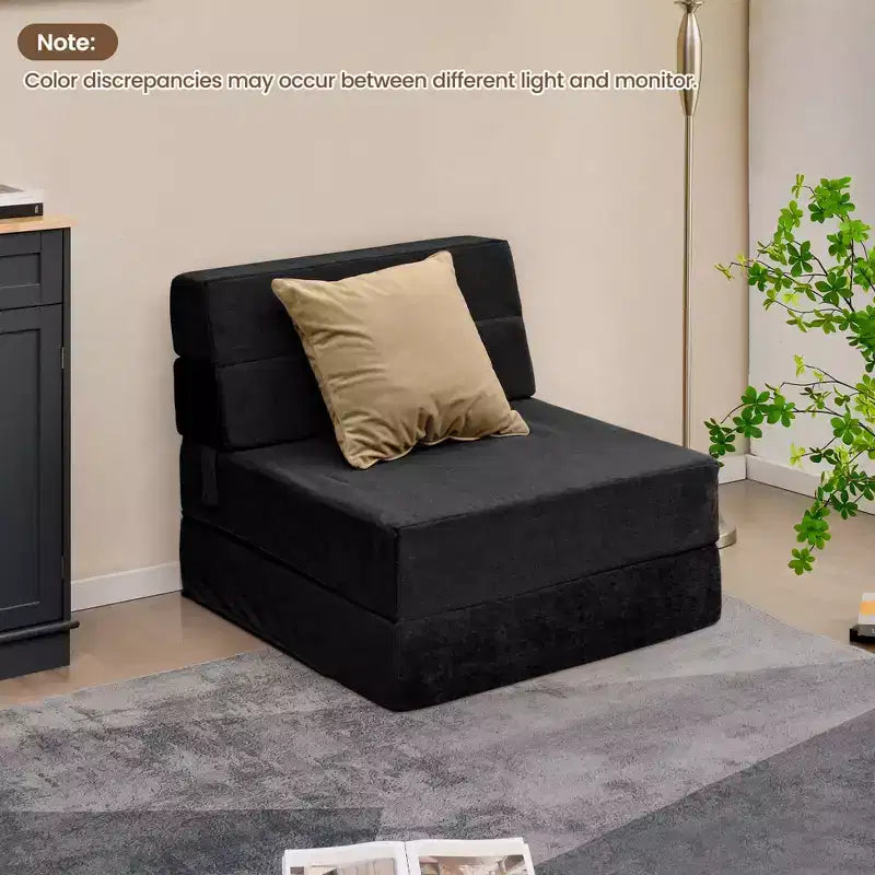 Costway Chaise Pliante Triple Basculante Lit de Repos Convertible Canapé-Lit Dortoir Neuf Noir/Gris/Café