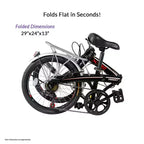 Vélo de ville pliant compact Xspec 20, 7 vitesses, noir (NON électrique)