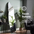 Miroir pleine longueur Dovelina LED Miroir rétroéclairé moderne sans cadre irrégulier grand miroir asymétrique - 24x63