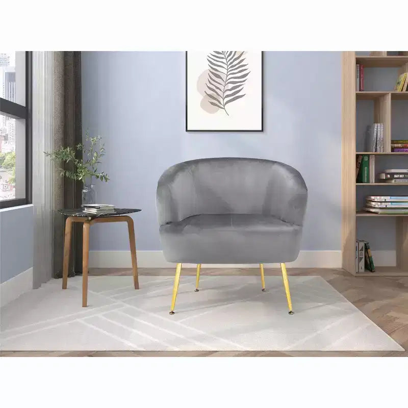 Fauteuil d'appoint Kara Ren Home avec pieds dorés