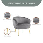 Fauteuil d'appoint Kara Ren Home avec pieds dorés