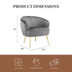 Fauteuil d'appoint Kara Ren Home avec pieds dorés