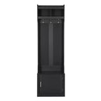 Arbre d'entrée minimaliste mince 23,6''W avec banc, porte-manteau multifonctionnel avec 6 crochets et armoire de rangement 4M - ModernLuxe