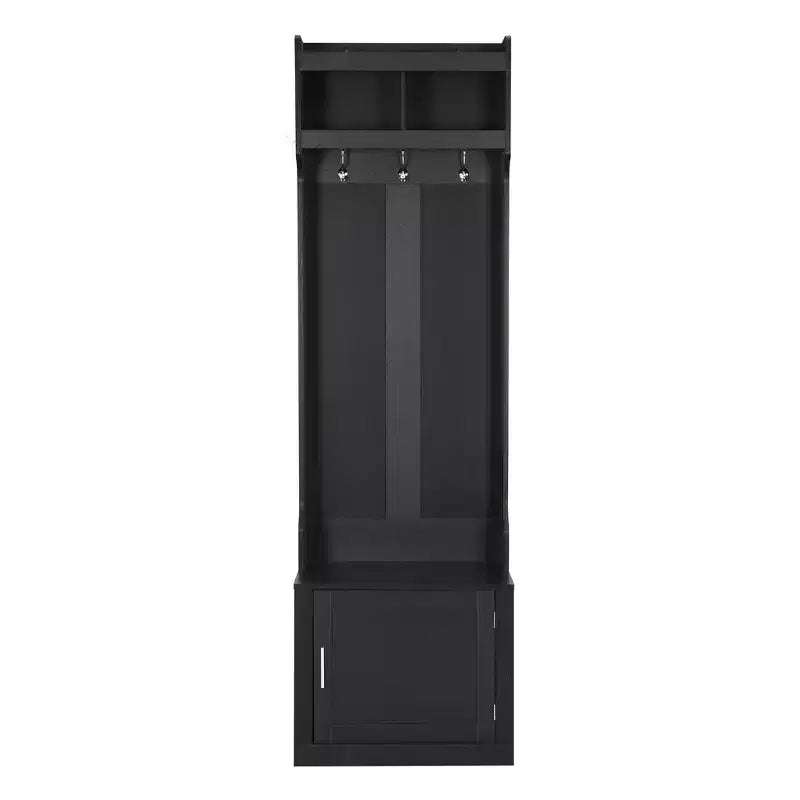 Arbre d'entrée minimaliste mince 23,6''W avec banc, porte-manteau multifonctionnel avec 6 crochets et armoire de rangement 4M - ModernLuxe