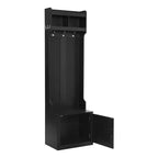 Arbre d'entrée minimaliste mince 23,6''W avec banc, porte-manteau multifonctionnel avec 6 crochets et armoire de rangement 4M - ModernLuxe