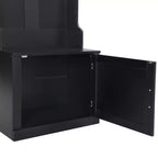 Arbre d'entrée minimaliste mince 23,6''W avec banc, porte-manteau multifonctionnel avec 6 crochets et armoire de rangement 4M - ModernLuxe