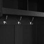 Arbre d'entrée minimaliste mince 23,6''W avec banc, porte-manteau multifonctionnel avec 6 crochets et armoire de rangement 4M - ModernLuxe