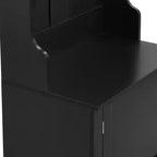 Arbre d'entrée minimaliste mince 23,6''W avec banc, porte-manteau multifonctionnel avec 6 crochets et armoire de rangement 4M - ModernLuxe