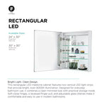 Armoire à pharmacie de salle de bain Fine Fixtures, aluminium, encastrée/en surface, miroir avec LED