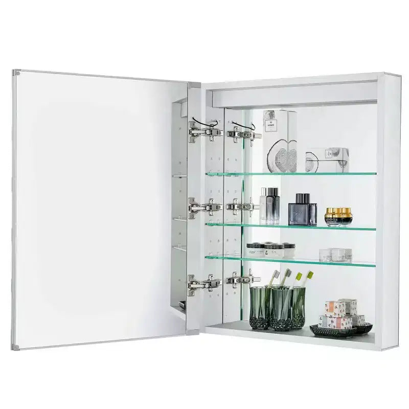 Armoire à pharmacie de salle de bain Fine Fixtures, aluminium, encastrée/en surface, miroir avec LED