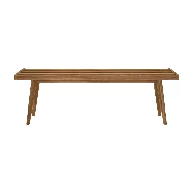 Banc d'entrée en bois massif du milieu du siècle Max & Lily