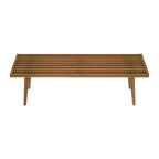 Banc d'entrée en bois massif du milieu du siècle Max & Lily