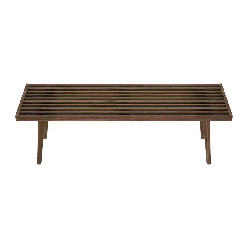 Banc d'entrée en bois massif du milieu du siècle Max & Lily
