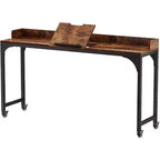 Lantine Queen Size Overbed Table, Over Bed Desk with Adjustable Tilt Stand, Mobile Laptop Cart Computer Desk for Home and Hospital