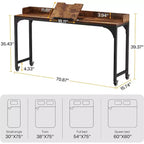 Table de lit Queen Size Lantine, bureau de lit avec support inclinable réglable, chariot mobile pour ordinateur portable, bureau d'ordinateur pour la maison et l'hôpital