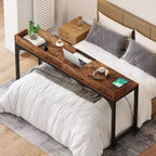 Table de lit Queen Size Lantine, bureau de lit avec support inclinable réglable, chariot mobile pour ordinateur portable, bureau d'ordinateur pour la maison et l'hôpital