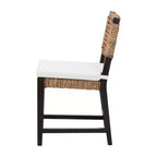 Chaise de salle à manger Alise Modern Bohemian bali & pari en bois d'acajou brun foncé et jonc de mer