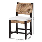 Chaise de salle à manger Alise Modern Bohemian bali & pari en bois d'acajou brun foncé et jonc de mer