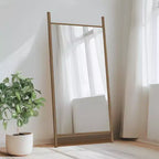 Dovelina Wood Frame Rectangle Full Length Mirror Leaning Mirror